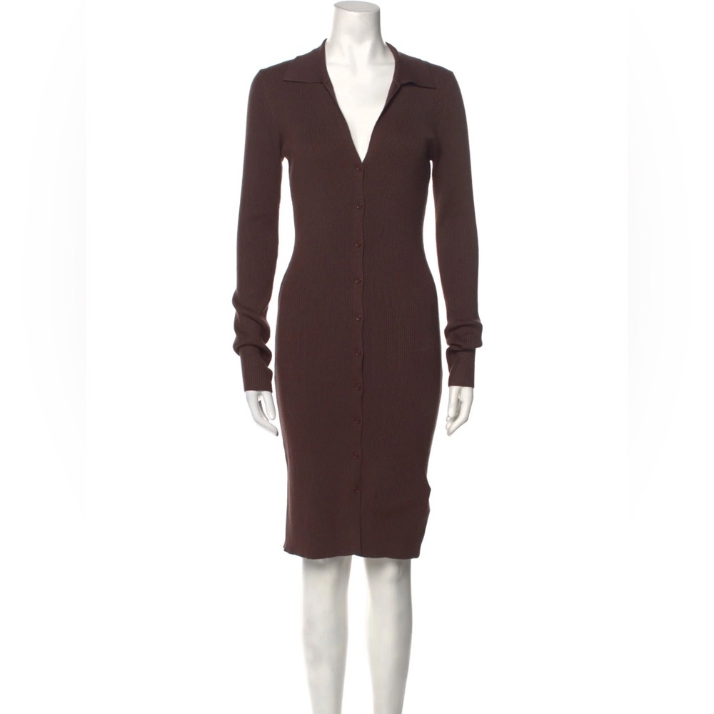 House‎ of Harlow 1960 Carmen Knit V-Neck Knee-Length Brown Dress Size Medium